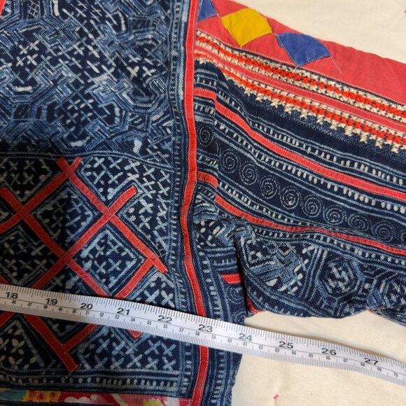 Vintage Hmong Handmade Indigo Embroidered Jacket/One of a Kind! Reversible! - Picture 16 of 16